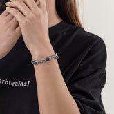 Stainless Steel Opal Ball Charm Cable Chain Bracelet